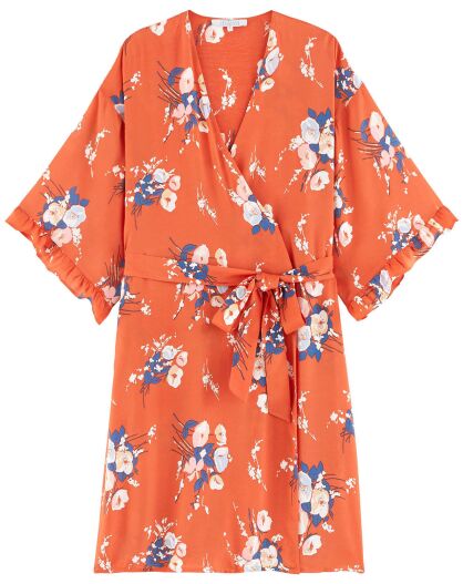 Kimono Mona imprimé orange